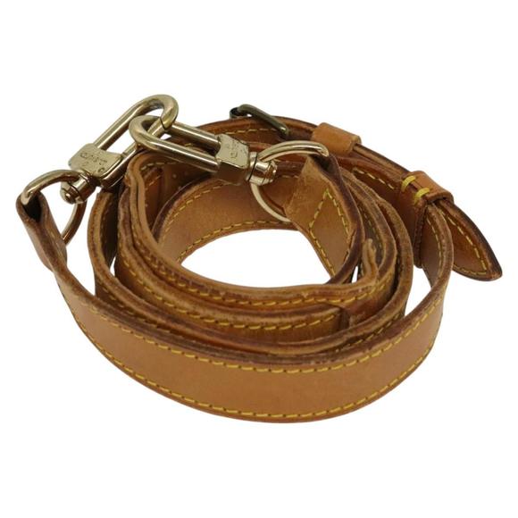 LOUIS VUITTON Adjustable Shoulder Strap Leather Beige